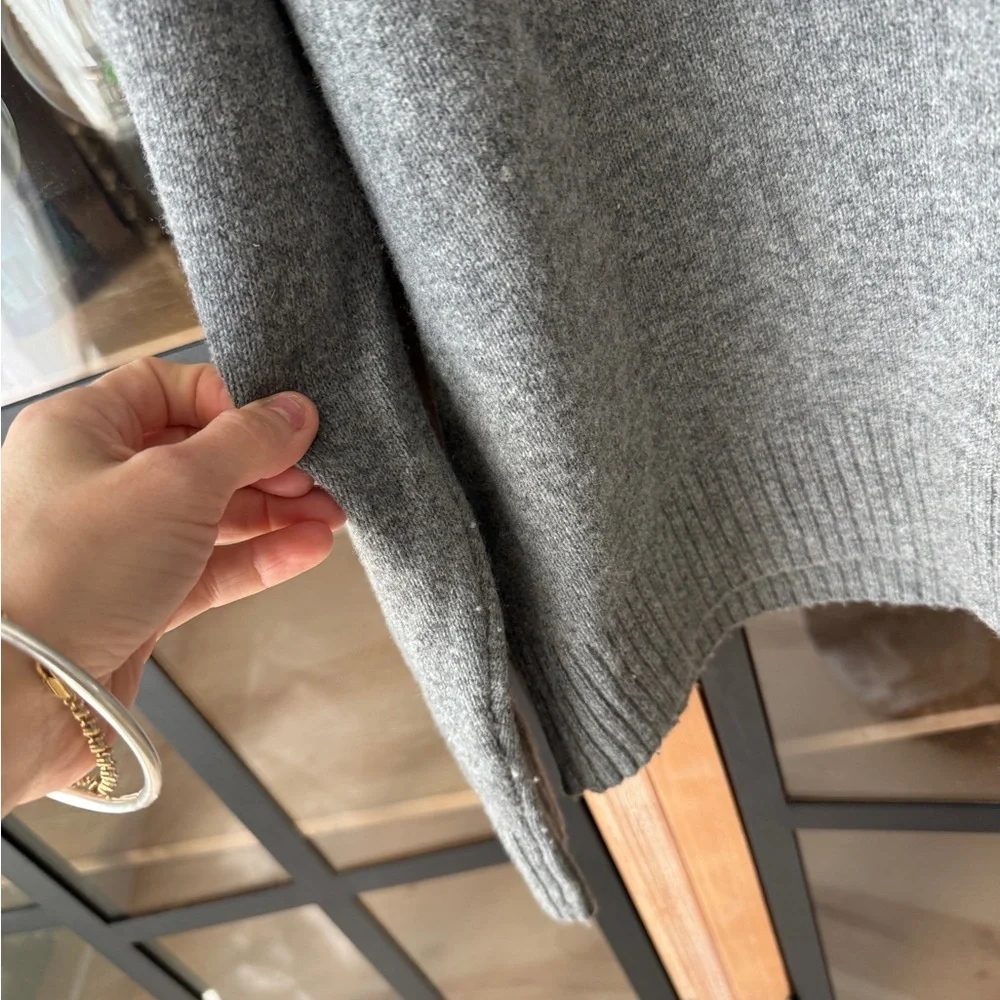 J. Crew merino wool half-zip sweater rib knit heather grey 1/4 Marled rugged